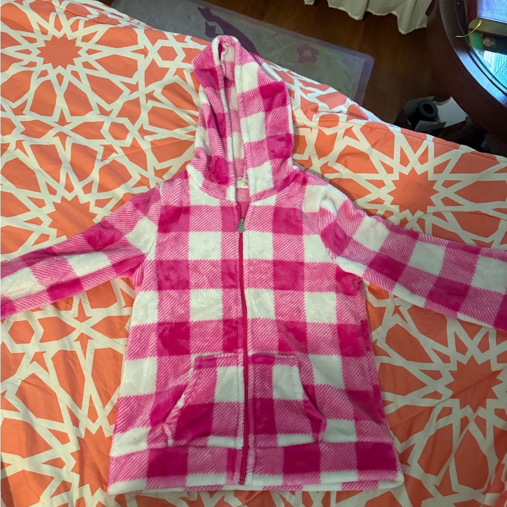 Pink and White Checkered Kids Hoodie